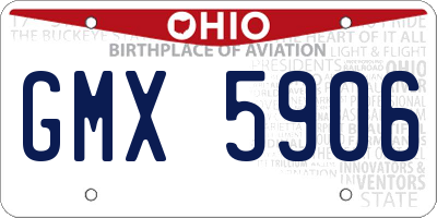 OH license plate GMX5906