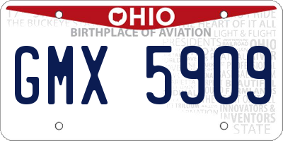OH license plate GMX5909