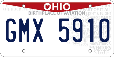 OH license plate GMX5910