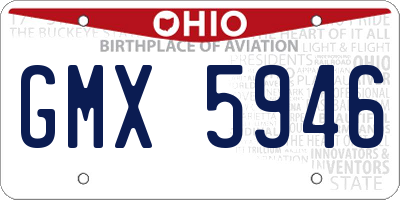 OH license plate GMX5946