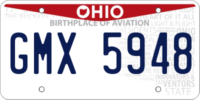 OH license plate GMX5948
