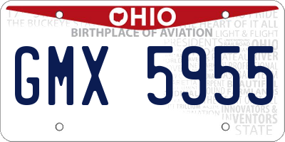 OH license plate GMX5955