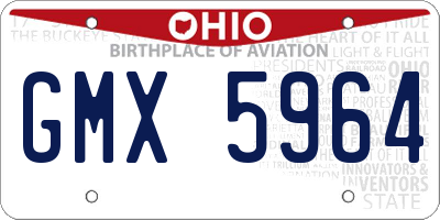 OH license plate GMX5964