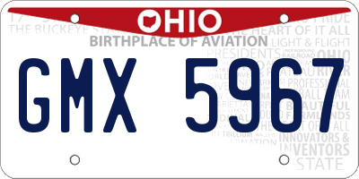 OH license plate GMX5967