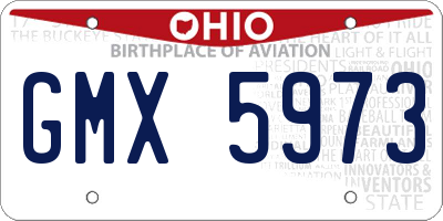 OH license plate GMX5973
