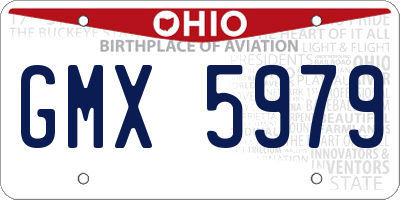 OH license plate GMX5979