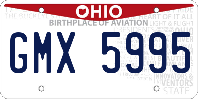 OH license plate GMX5995