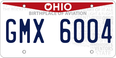 OH license plate GMX6004