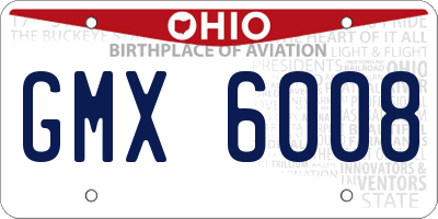 OH license plate GMX6008