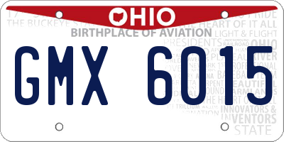 OH license plate GMX6015