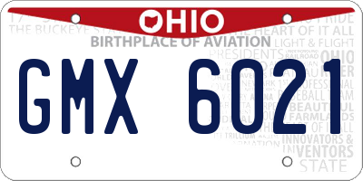 OH license plate GMX6021