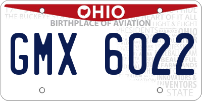 OH license plate GMX6022
