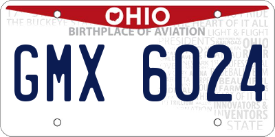 OH license plate GMX6024