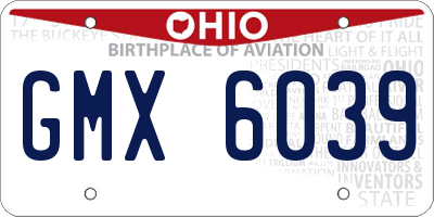 OH license plate GMX6039