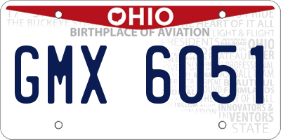OH license plate GMX6051