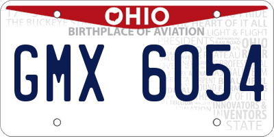 OH license plate GMX6054