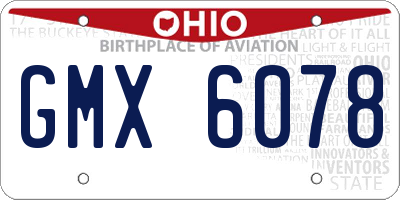 OH license plate GMX6078