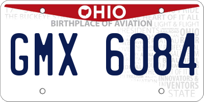 OH license plate GMX6084