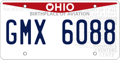 OH license plate GMX6088