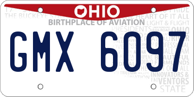 OH license plate GMX6097
