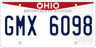 OH license plate GMX6098
