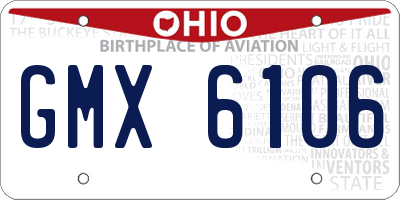 OH license plate GMX6106