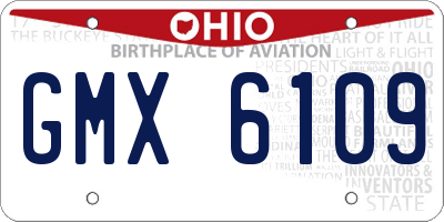 OH license plate GMX6109