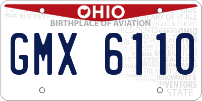 OH license plate GMX6110