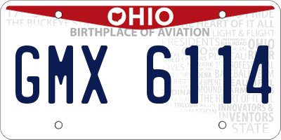 OH license plate GMX6114