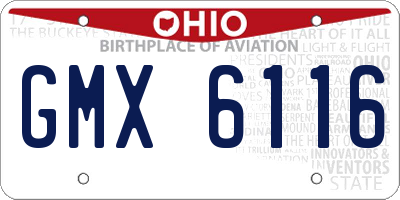 OH license plate GMX6116