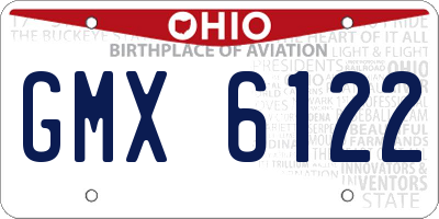 OH license plate GMX6122