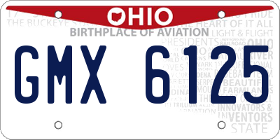 OH license plate GMX6125