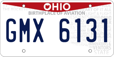 OH license plate GMX6131