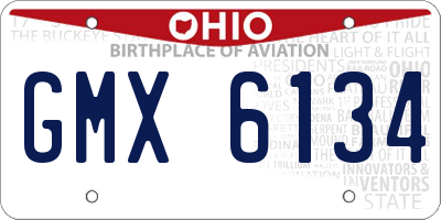 OH license plate GMX6134