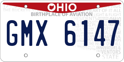 OH license plate GMX6147