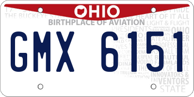 OH license plate GMX6151