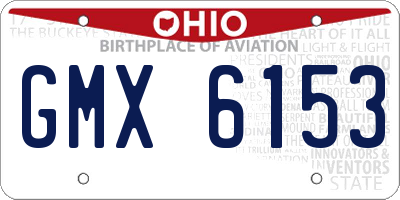 OH license plate GMX6153