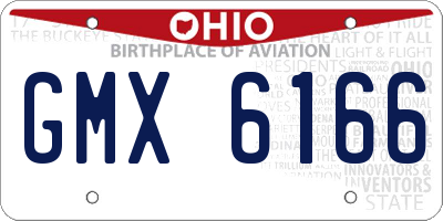 OH license plate GMX6166