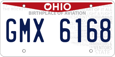 OH license plate GMX6168