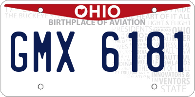 OH license plate GMX6181