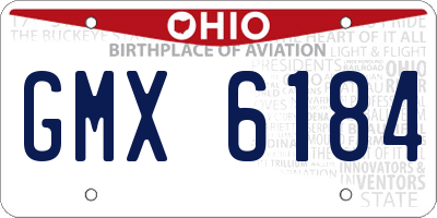 OH license plate GMX6184