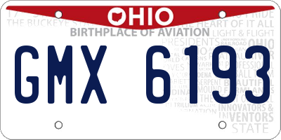 OH license plate GMX6193
