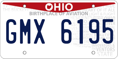 OH license plate GMX6195