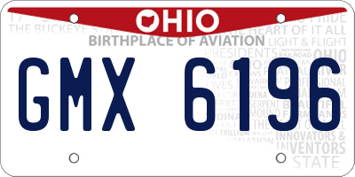 OH license plate GMX6196