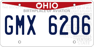 OH license plate GMX6206