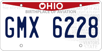 OH license plate GMX6228