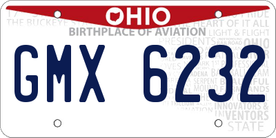 OH license plate GMX6232