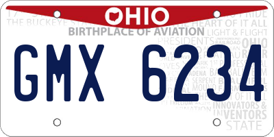 OH license plate GMX6234