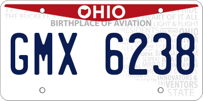 OH license plate GMX6238