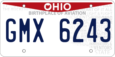 OH license plate GMX6243